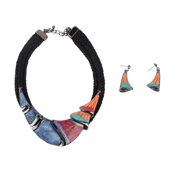 earrings & necklace 1 set rich color collarbone decor ear accessories girl gifts, Silver
earrings & necklace 1 set rich color collarbone decor ear accessories girl gifts, Silver