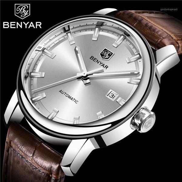 men watches benyar automatic mechanical male sport clock army genuine leather casual wristwatch wristwatches, Slivery;brown
men watches benyar automatic mechanical male sport clock army genuine leather casual wristwatch wristwatches, Slivery;brown