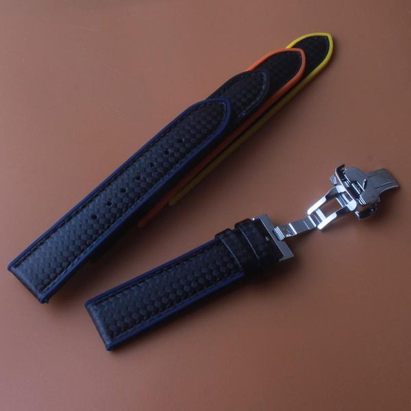 watch bands 22mm natural rubber silione fiber watchband special black with blue orange yellow folding buckle mens womens wrist strap, Black;brown
watch bands 22mm natural rubber silione fiber watchband special black with blue orange yellow folding buckle mens womens wrist strap, Black;brown