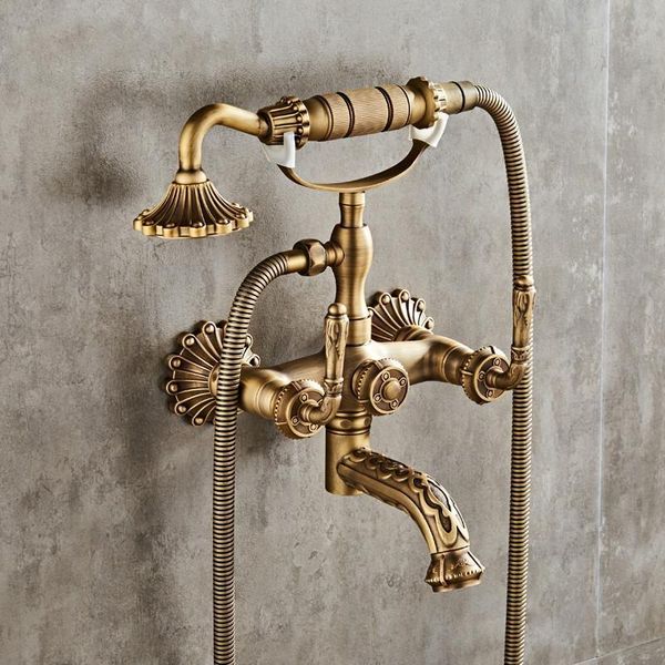 luxury antique brass bathroom faucet mixer tap wall mounted hand held shower head kit shower faucet sets
luxury antique brass bathroom faucet mixer tap wall mounted hand held shower head kit shower faucet sets