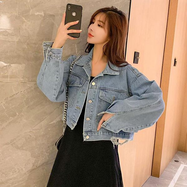 denim jacket female 2021 spring and summer new short boyfriend style loose and thin solid color letters korean style ripped top, Black;brown
denim jacket female 2021 spring and summer new short boyfriend style loose and thin solid color letters korean style ripped top, Black;brown