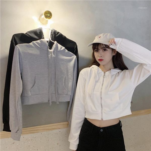 women's hoodies & sweatshirts women solid zip up harajuku cropped sweatshirt 90s long sleeves short streetwear white aesthetics hoodie, Black
women's hoodies & sweatshirts women solid zip up harajuku cropped sweatshirt 90s long sleeves short streetwear white aesthetics hoodie, Black