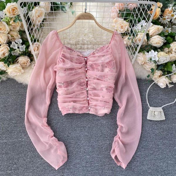 women fashion pleated chiffon long-sleeved stitching retro printed short shirt ropa para mujeres de moda blouse n803 women's blouses &, White
women fashion pleated chiffon long-sleeved stitching retro printed short shirt ropa para mujeres de moda blouse n803 women's blouses &, White