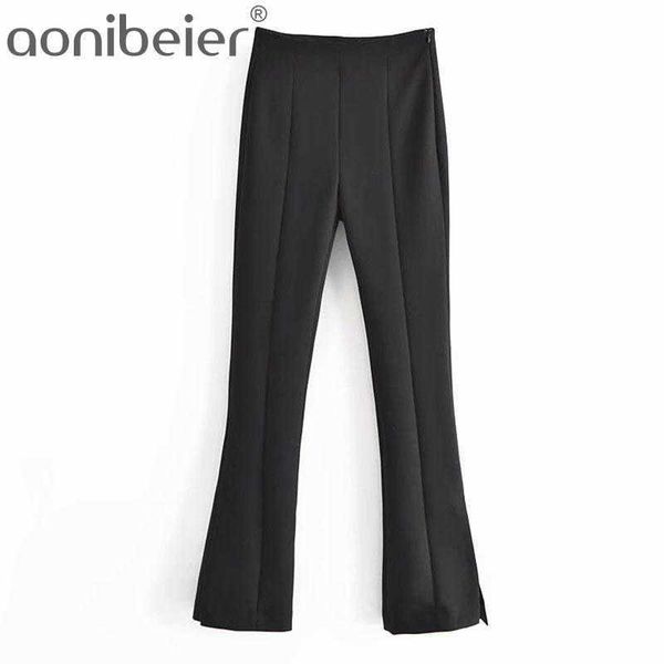 summer women flare pants fashion casual side zipper black female long trousers split hem high waist skinny 210604, Black;white
summer women flare pants fashion casual side zipper black female long trousers split hem high waist skinny 210604, Black;white