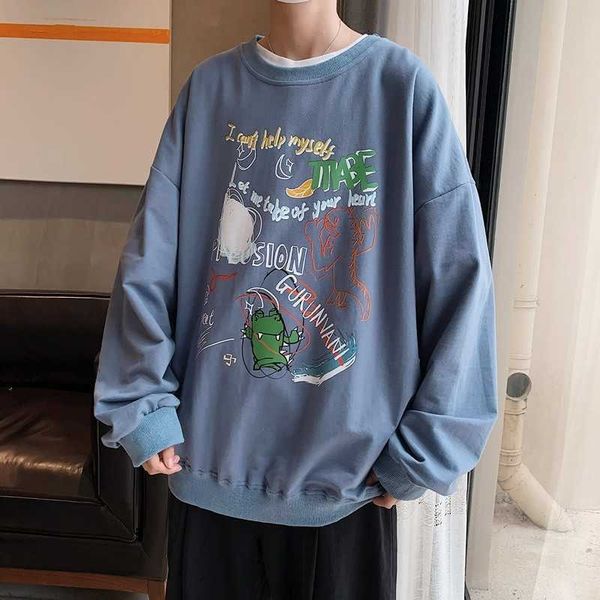 Round necked sweater men's trendy hip hop graffiti casual coat loose top student autumn long sleeve, White
Round necked sweater men's trendy hip hop graffiti casual coat loose top student autumn long sleeve, White