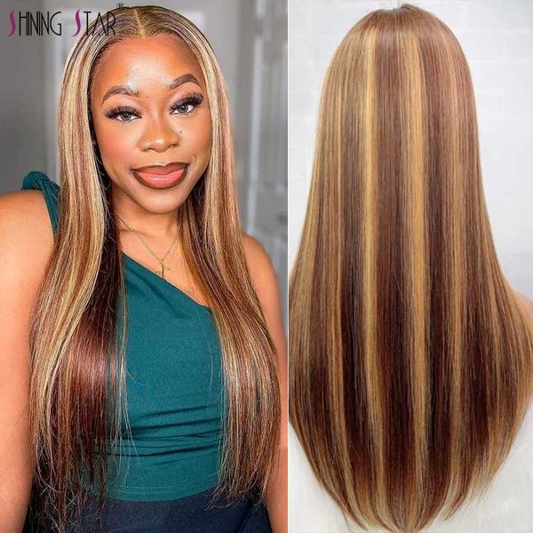 lace wigs blonde front wig highlight brazilian straight transparent human hair pre plucked orange brown colored, Black;brown 
lace wigs blonde front wig highlight brazilian straight transparent human hair pre plucked orange brown colored, Black;brown