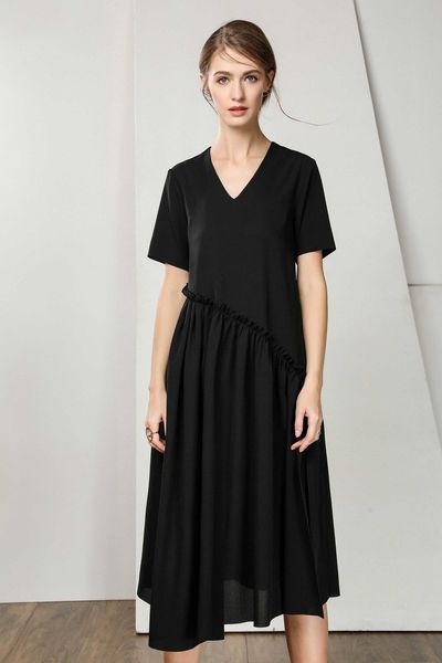 2021 new summer casual over women short sleeve black orange solid color swing es o-neck high fashion v5fy, Black;gray
2021 new summer casual over women short sleeve black orange solid color swing es o-neck high fashion v5fy, Black;gray