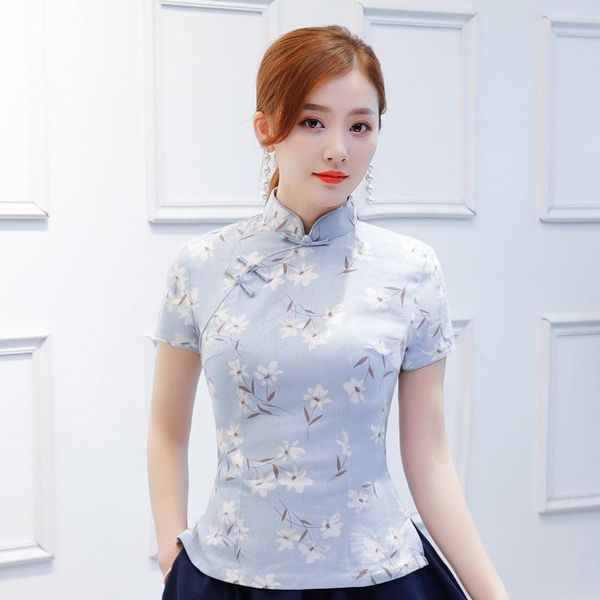 fashion womens shirt vintage chinese style mandarin collar blouse lady clothing cheongsam short qipao flowers s-xxxl, White
fashion womens shirt vintage chinese style mandarin collar blouse lady clothing cheongsam short qipao flowers s-xxxl, White