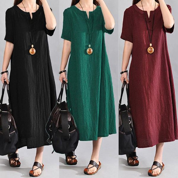 casual dresses fashion women dress plus size summer solid color v-neck short sleeve cotton linen ladies loose, Black;gray
casual dresses fashion women dress plus size summer solid color v-neck short sleeve cotton linen ladies loose, Black;gray