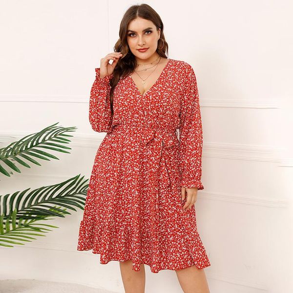 plus size dresses fridayin 2021 women's clothes long-sleeved dress waist v-neck floral gentle european and american retro, Black
plus size dresses fridayin 2021 women's clothes long-sleeved dress waist v-neck floral gentle european and american retro, Black