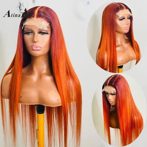 lace wigs atina hd transparent ombre ginger orange color invisible part human hair for black women brazilian pre plucked wig 180, Black;brown
lace wigs atina hd transparent ombre ginger orange color invisible part human hair for black women brazilian pre plucked wig 180, Black;brown