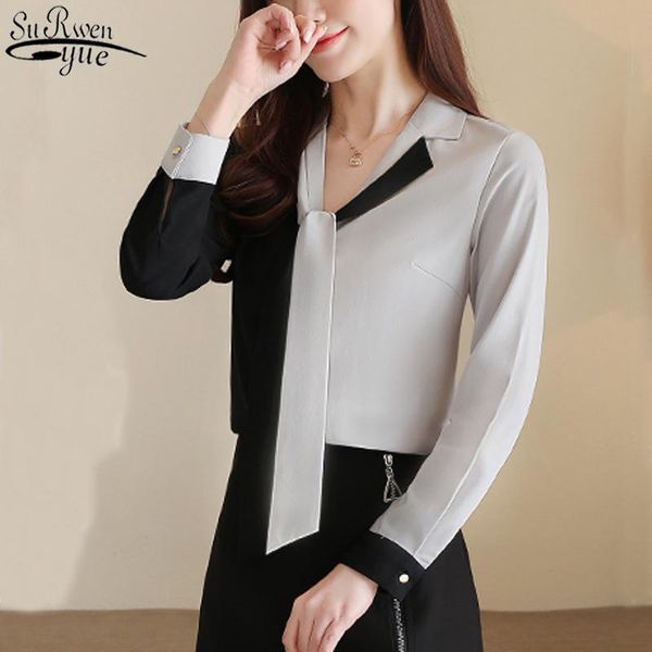 2021 autumn korean loose plus size gray women blouse new style long-sleeve chiffon shirt women v neck ladies clothing 10753, White
2021 autumn korean loose plus size gray women blouse new style long-sleeve chiffon shirt women v neck ladies clothing 10753, White
