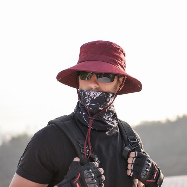 wide brim hats fisherman hat mountaineering cap for summer protection bucket mesh boonie solid fishing with sling sunshade breathable, Blue;gray
wide brim hats fisherman hat mountaineering cap for summer protection bucket mesh boonie solid fishing with sling sunshade breathable, Blue;gray