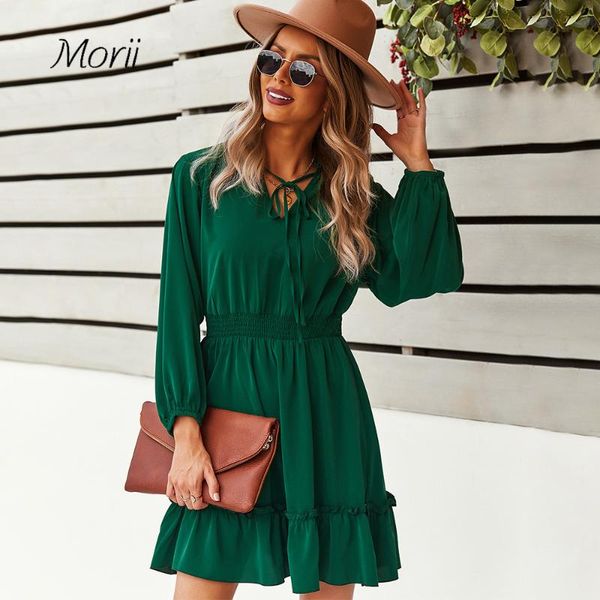 casual dresses autumn chiffon dress elegant v neck lace-up beach party mini loose solid color robe 2021 fashion, Black;gray
casual dresses autumn chiffon dress elegant v neck lace-up beach party mini loose solid color robe 2021 fashion, Black;gray
