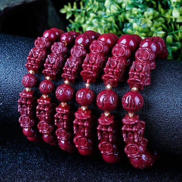 beaded, strands natural cinnabar double men's and women's bracelet six word truth round bead taisui for women, Black
beaded, strands natural cinnabar double men's and women's bracelet six word truth round bead taisui for women, Black