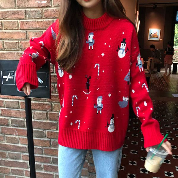 women's knitted chrismas snowman thick sweater autumn winter o neck long sleeve female pullover loose reindeer ladies jumpers v191130, White;black
women's knitted chrismas snowman thick sweater autumn winter o neck long sleeve female pullover loose reindeer ladies jumpers v191130, White;black