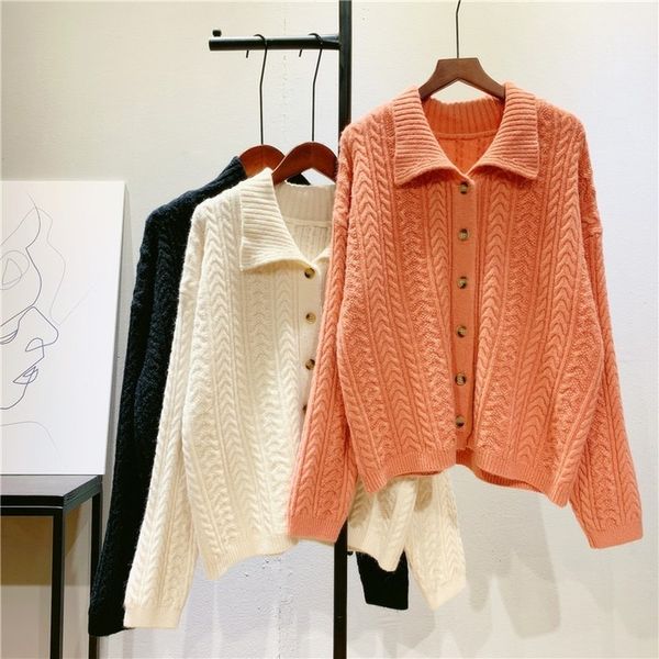 women's knits & tees vintage twist knitted cardigan women lapel single breasted sweater jacket female spring autumn outwear korean, White
women's knits & tees vintage twist knitted cardigan women lapel single breasted sweater jacket female spring autumn outwear korean, White
