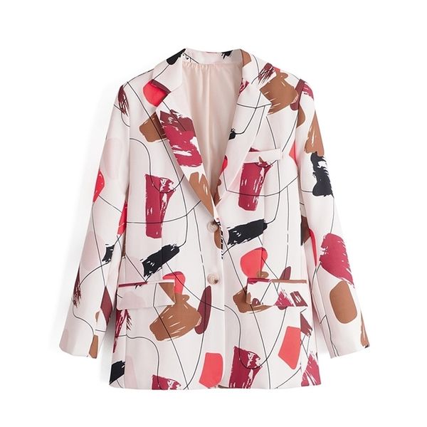 vintage women elegant loose blazer fashion ladies floral print jacket notched collar suit female chic suits girls 210527, White;black
vintage women elegant loose blazer fashion ladies floral print jacket notched collar suit female chic suits girls 210527, White;black