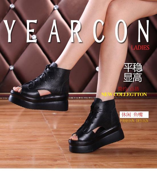 fish toe shoes leather platform platform sandals, cold boots spring and summer shoes, Black
fish toe shoes leather platform platform sandals, cold boots spring and summer shoes, Black