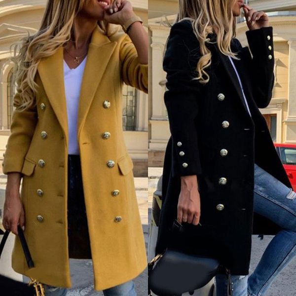 women's wool & blends fashionable outerwear trench double breasted jacket comfortable winter warm windproof outwear coat faux overcoat, Black
women's wool & blends fashionable outerwear trench double breasted jacket comfortable winter warm windproof outwear coat faux overcoat, Black