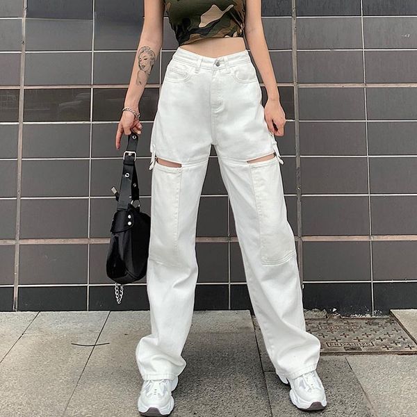 women's pants & capris white black casual jeans hollow out high waisted denim long trousers ladies streetwear cotton sweatpants, Black;white
women's pants & capris white black casual jeans hollow out high waisted denim long trousers ladies streetwear cotton sweatpants, Black;white