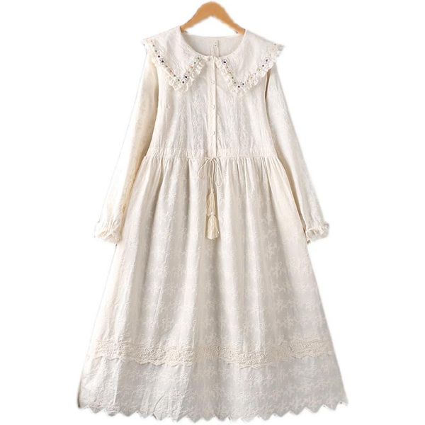 casual dresses cute lolita mori girl sweet embroidered cotton linen cottage core fairy princess fall dress for women loose vintage party, Black;gray
casual dresses cute lolita mori girl sweet embroidered cotton linen cottage core fairy princess fall dress for women loose vintage party, Black;gray