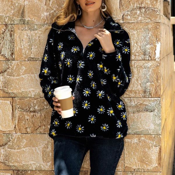 little daisy pattern sweatshirts women long sleeve stand collar pocket bluza damska z kapturem eyecatching sweatshirt, Black
little daisy pattern sweatshirts women long sleeve stand collar pocket bluza damska z kapturem eyecatching sweatshirt, Black