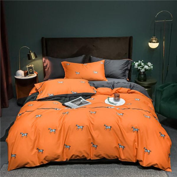 bedding sets 60 pieces of pure cotton set, color, simple duvet cover, four-piece printing light luxury kit