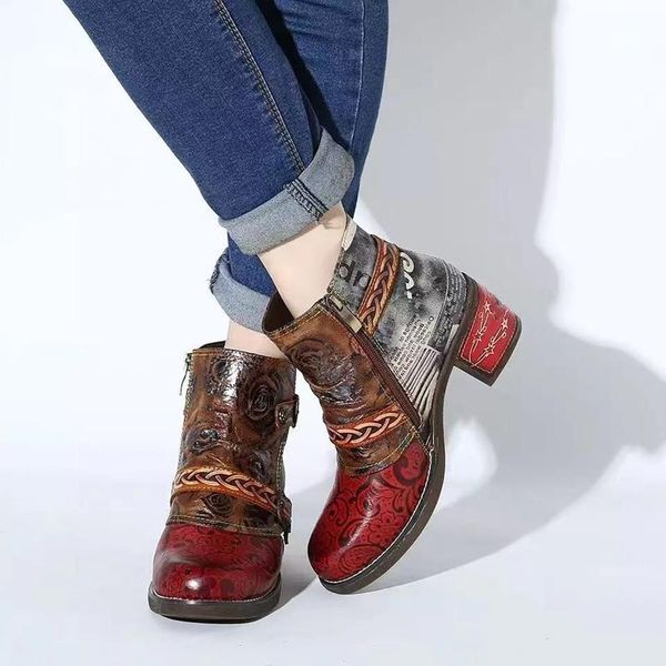 boots ladies stitching fabric low thick heel women fashion short motorcycle women's winter soft leather shoes rt1983, Black
boots ladies stitching fabric low thick heel women fashion short motorcycle women's winter soft leather shoes rt1983, Black