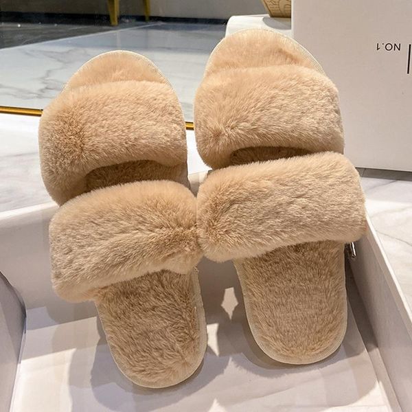 slippers 2021 winter women house faux fur warm shoes woman flats female solid color open toe slides bedroom fuzzy, Black
slippers 2021 winter women house faux fur warm shoes woman flats female solid color open toe slides bedroom fuzzy, Black