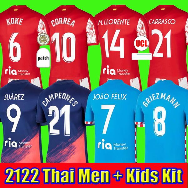 21 22 griezmann madrid soccer jerseys suarez 2021 2022 joao felix correa koke camisetas de fútbol carrasco men kids kit football shirt fans, Black;yellow 
21 22 griezmann madrid soccer jerseys suarez 2021 2022 joao felix correa koke camisetas de fútbol carrasco men kids kit football shirt fans, Black;yellow