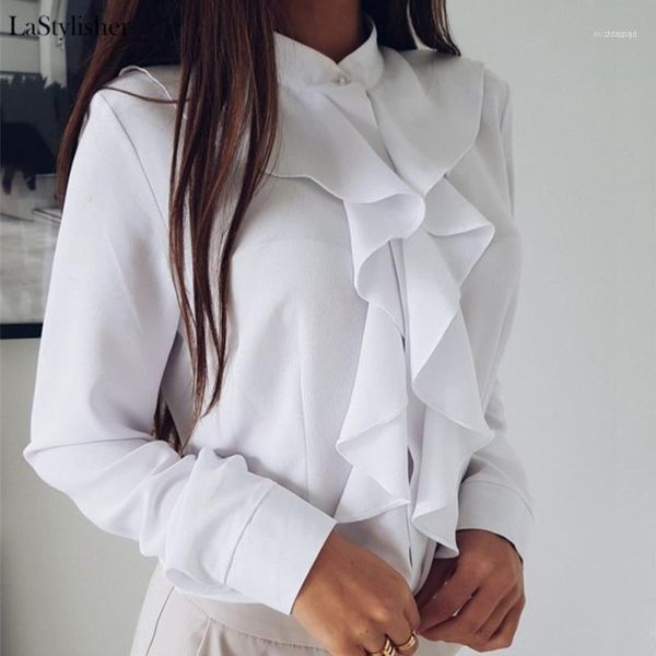 women's blouses & shirts ruffle ladies shirt white black elegant office blouse sleeve plus size womens clothing feminine 2021 autumn1
women's blouses & shirts ruffle ladies shirt white black elegant office blouse sleeve plus size womens clothing feminine 2021 autumn1