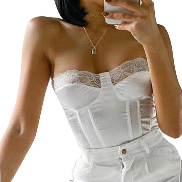 women's tanks & camis women bustiers corsets solid lace strapless off shoulder tank clubwear crop bodycon slim vest push up outwea, White
women's tanks & camis women bustiers corsets solid lace strapless off shoulder tank clubwear crop bodycon slim vest push up outwea, White