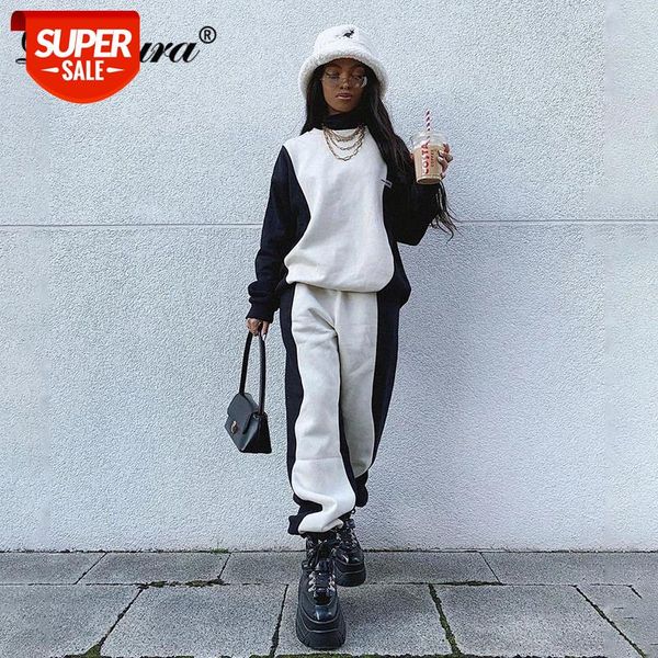 Dulzura Patchwork Women Two Pieces Long Sleeve Sweatshirt Pullover Sweatpants Set Loose Oversized Sporty Streetwear Tracksuit #lI3V, White
Dulzura Patchwork Women Two Pieces Long Sleeve Sweatshirt Pullover Sweatpants Set Loose Oversized Sporty Streetwear Tracksuit #lI3V, White