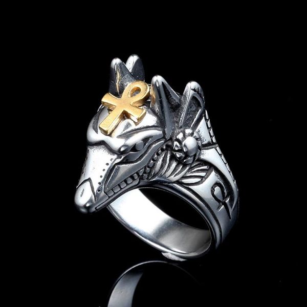 cluster rings egyptain deity anubis ring men punk biker 316l stainless steel wolf head male egyptian cross talisman jewelry size 7 to 13, Golden;silver
cluster rings egyptain deity anubis ring men punk biker 316l stainless steel wolf head male egyptian cross talisman jewelry size 7 to 13, Golden;silver