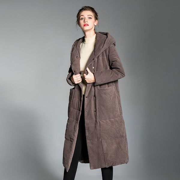 women's down & parkas winter jacket corduroy long white duck ms jackets thick warm overcoat korean brand coat female hooded big pocket, Black
women's down & parkas winter jacket corduroy long white duck ms jackets thick warm overcoat korean brand coat female hooded big pocket, Black