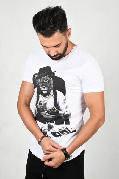 male white o-neck t-shirt 100 cotton lion fit lycra short slim gym street clothes spring summer 2002004 njhh, White;black
male white o-neck t-shirt 100 cotton lion fit lycra short slim gym street clothes spring summer 2002004 njhh, White;black