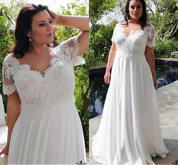 new 2021 chiffon v-neck a-line plus size wedding es with beaded lace appliques floor length beach bridal gowns ws0s, White
new 2021 chiffon v-neck a-line plus size wedding es with beaded lace appliques floor length beach bridal gowns ws0s, White