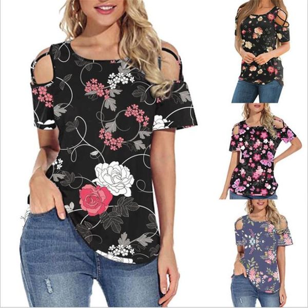 women's t-shirt cross connection hollow out floral print summer women o-neck casual pullover flower lady streetwear tees 2xl, White
women's t-shirt cross connection hollow out floral print summer women o-neck casual pullover flower lady streetwear tees 2xl, White