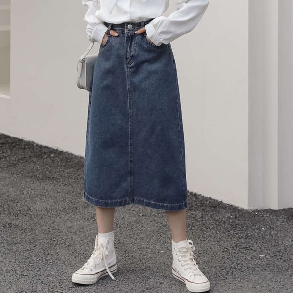 hip hop skirt black thin denim women's a-line line winter decoration dress medium length k, Blue
hip hop skirt black thin denim women's a-line line winter decoration dress medium length k, Blue