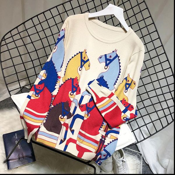 warm soft women print sweaters lady horse print sweaters carriage woman knitted pullovers female horse knitwear, White;black
warm soft women print sweaters lady horse print sweaters carriage woman knitted pullovers female horse knitwear, White;black