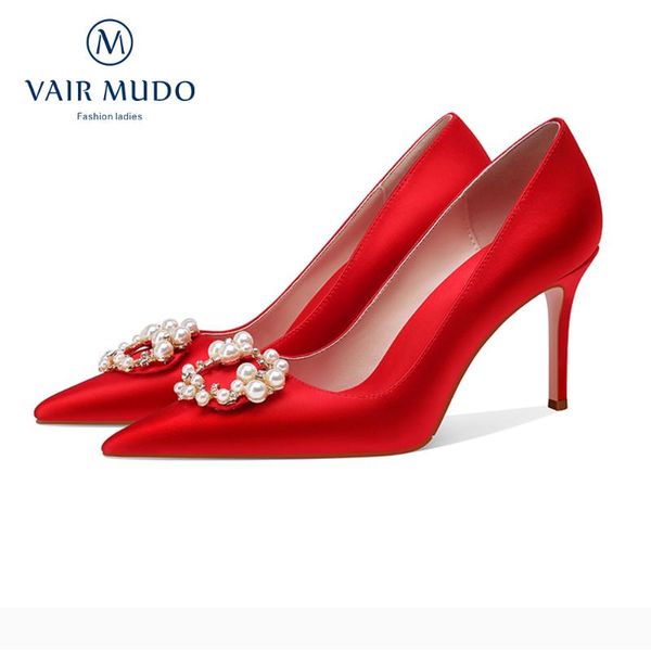 dress shoes vair mudo 2021 women's pumps high thin heels silkworm silk romantic red pointed toe shoe women footwear string bead 08, Black
dress shoes vair mudo 2021 women's pumps high thin heels silkworm silk romantic red pointed toe shoe women footwear string bead 08, Black