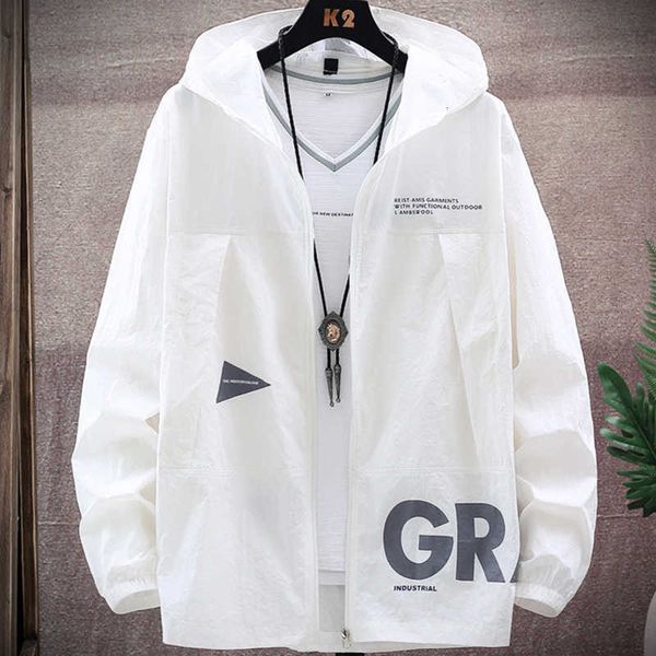men's raincoats summer uv protection white skin coats men fashion letter print hooded casual thin jackets big size 8xl 9xl save, Black
men's raincoats summer uv protection white skin coats men fashion letter print hooded casual thin jackets big size 8xl 9xl save, Black