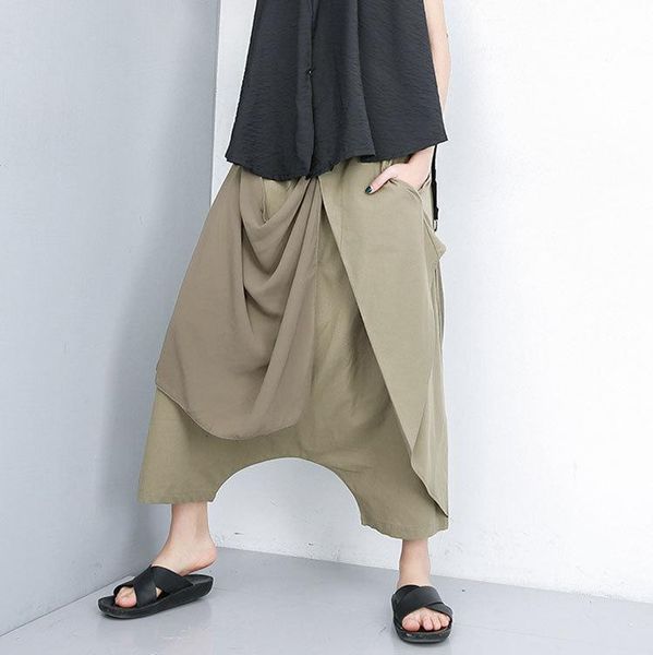 women's pants & capris superaen original design harem women patchwork chiffon hanging irregular streetwear solid casual for, Black;white
women's pants & capris superaen original design harem women patchwork chiffon hanging irregular streetwear solid casual for, Black;white