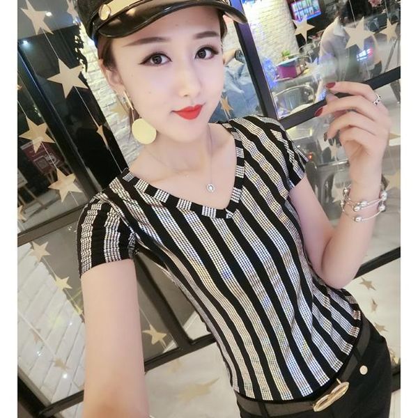 women's sweaters striped and gold shirt, women's t-shirt, short sleeve, foreign style, v-neck, , shc0, White;black
women's sweaters striped and gold shirt, women's t-shirt, short sleeve, foreign style, v-neck, , shc0, White;black