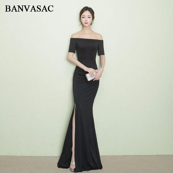 party dresses banvasac 2021 boat neck short sleeve satin split mermaid long evening off the shoulder backless prom gowns, White;black
party dresses banvasac 2021 boat neck short sleeve satin split mermaid long evening off the shoulder backless prom gowns, White;black