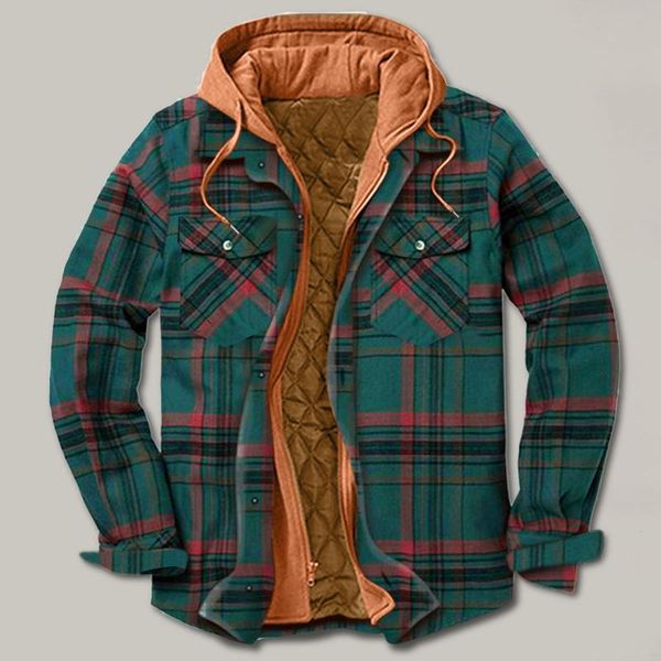 men's jackets large size plaid lapel pocket plus velvet jacket autumn and winter hooded padded loose shirt top, Black;brown
men's jackets large size plaid lapel pocket plus velvet jacket autumn and winter hooded padded loose shirt top, Black;brown