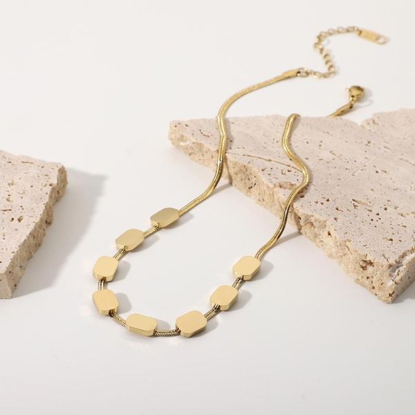 chains gold square flat necklaces for women beanie snake chain necklace stainless steel choker wholesale jewelry, Silver
chains gold square flat necklaces for women beanie snake chain necklace stainless steel choker wholesale jewelry, Silver