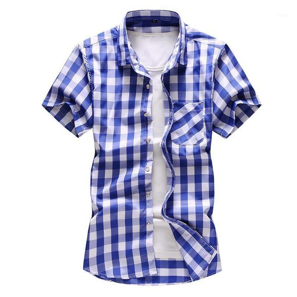 plaid shirt men turn-down collar short sleeve mens shirts summer dress blouse lattice check design green blue navy men's casual, White;black
plaid shirt men turn-down collar short sleeve mens shirts summer dress blouse lattice check design green blue navy men's casual, White;black