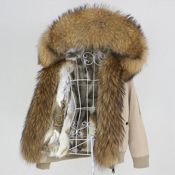 women's fur & faux menina bonita 2021 bomber waterproof parka winter jacket women real coat natural raccoon collar removable, Black
women's fur & faux menina bonita 2021 bomber waterproof parka winter jacket women real coat natural raccoon collar removable, Black